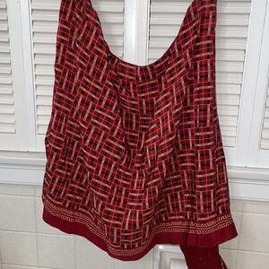 Anne Klein vintage 100 silk skirt tie clip resort spring african 90s